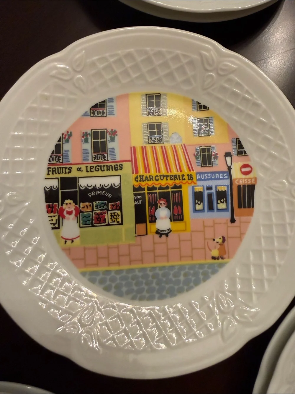 Philippe Deshoulieres Limoges Merchants Row Set of 10 Canape Plate